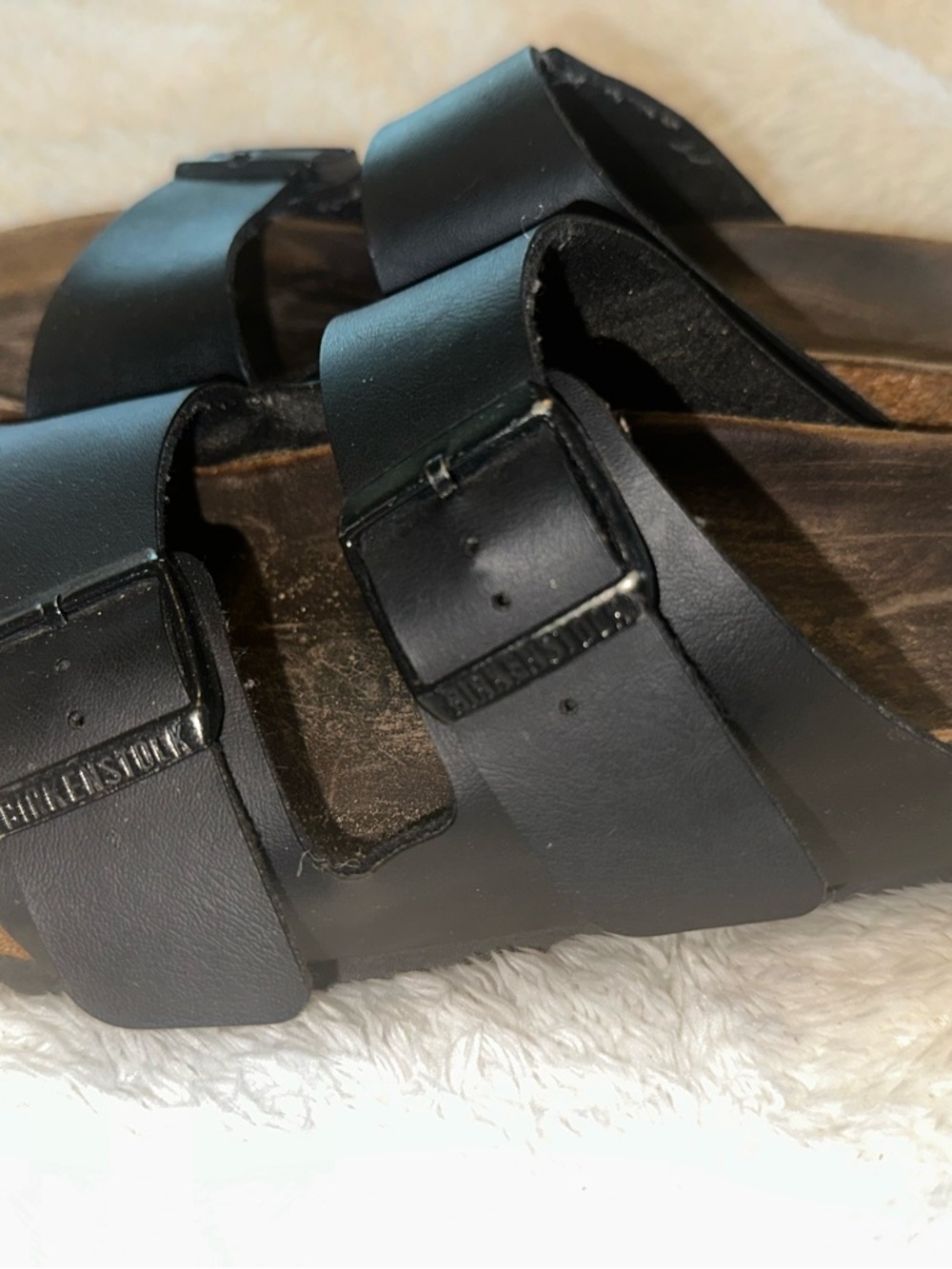 BIRKENSTOCK Black Double-Strap Slide Sandals - Picture 4 of 7